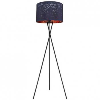 Dreibein Stehleuchte, Smart RGB LED, App Steuerung, dimmbar, Textil blau, H 160 cm