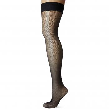 KUNERT Damen RAFFINESSE NET Halterlose Strümpfe, 30 DEN, Schwarz (Black 0500), Large