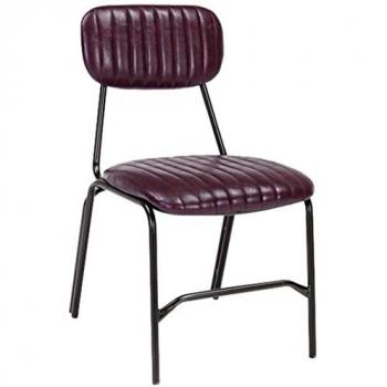 Sedia Debbie bordeaux vintage in ecopelle