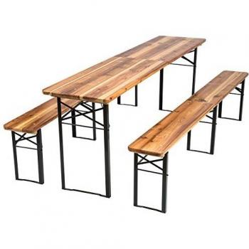 Tectake Tavolo e Panche Birreria Ralf Pieghevole 220cm