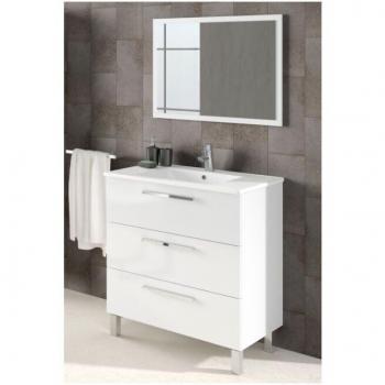 Lampada LED Colonna 80 cm Mobile Bagno a Terra Lucido Bianco – Abitare