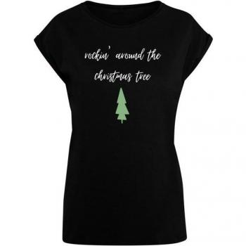 F4NT4STIC Rockin' Christmas Tree Kurzarm‑Tee Damen 4XL Schwarz