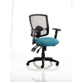 Dynamic Basic Tilt Task Chair Portland III Black Mesh Back Maringa Teal Seat