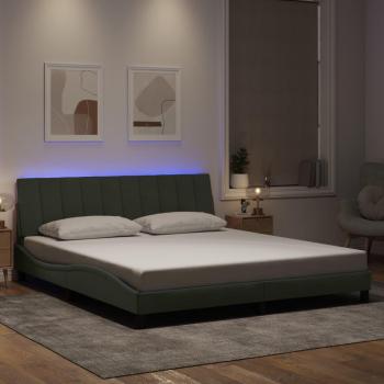 Hanko LED Bed Frame, Light Grey, 180x200cm – Ready‑to‑Use