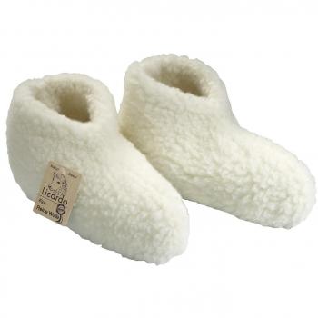 Naturfarbene Linke Licardo Bettschuh Schafwolle 44/45