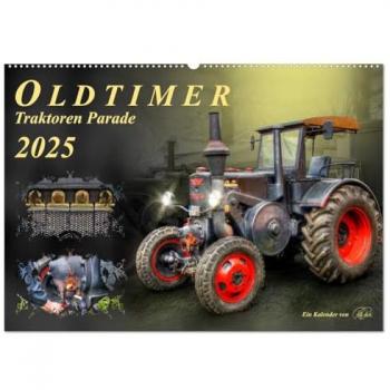 Oldtimer-Traktoren Parade Wandkalender 2025 DIN A2 quer CALVENDO