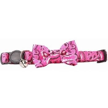 PAWISE Adjustable Cat Collar with Pink Bow