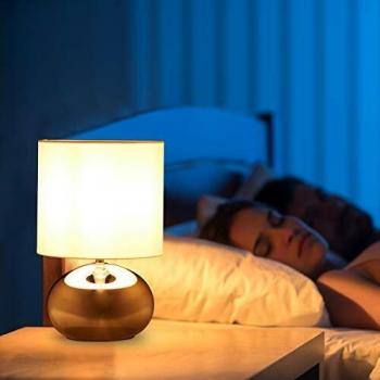 Silver Touch Dimmable Bedside Lamp, Modern Table Lamp with 3 Brightness Levels, E14, 28 x 18 cm