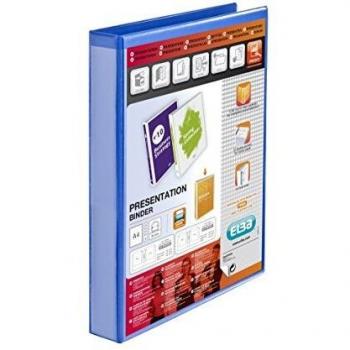 Elba Panorama A4 Plus Ring Binder with PVC Cover, Blue (Pack of 5)