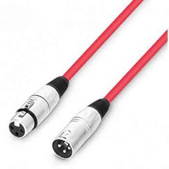 Adam Hall 3 STAR XLR Mikrofonkabel (Rot) – 1 m Länge