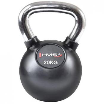Kettlebell de goma 20 kg con mango de acero inoxidable