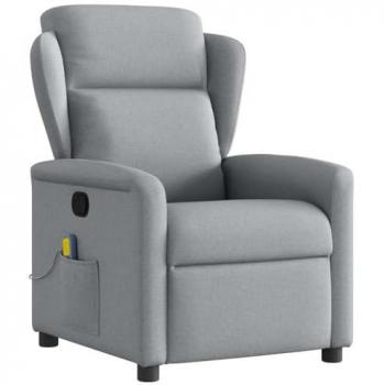 Asiento Reclinable con Masajes Táctiles Gris Suave