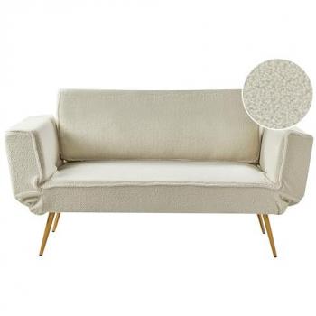 Sofá cama Saarela de diseño minimalista blanco crema