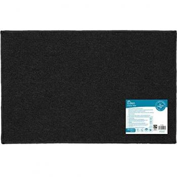 JVL Eden 50x80cm Machine Washable Doormat, Black