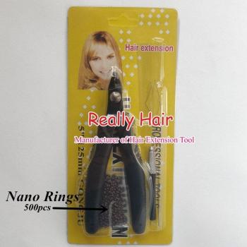 NanoRings Hair Extension Essentials Kit (500/200 Nano Rings + 1 Plier + 1 Needle)