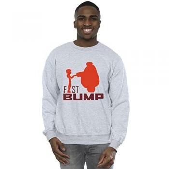 Men’s Big Hero 6 Baymax Fist‑Bump Hoodie (Grey)