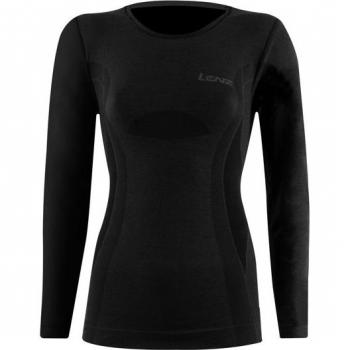 Sous maillot manches longues à col rond femme Lenz Merino 6.0 Noir S