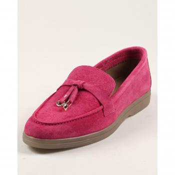 Mocasín Chic Mario Muzi 557 36 Ante Fucsia