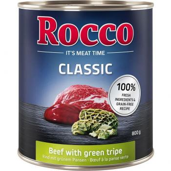 Rocco Classic 24 x 800 g Manzo con Trippa Verde e Salmone