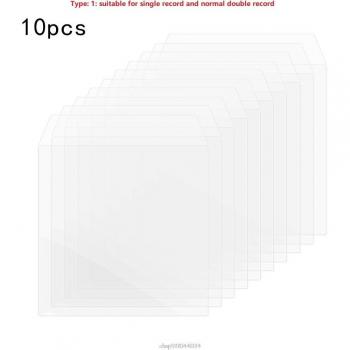 10Pcs PVC Protective Sleeves for 12'' Double LP Records