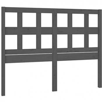 Cabecero de cama gris de pino 125,5x4x100 cm