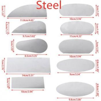 10PCS Polymer Clay Steel Scraper and Cutter