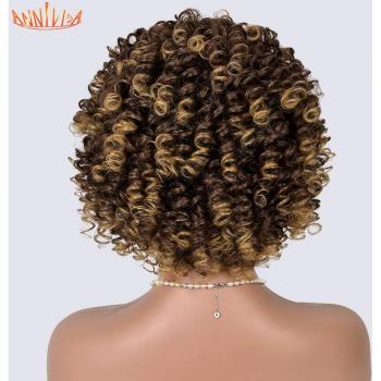 Peluca Afro Sintética con Diadema Resistente al Calor