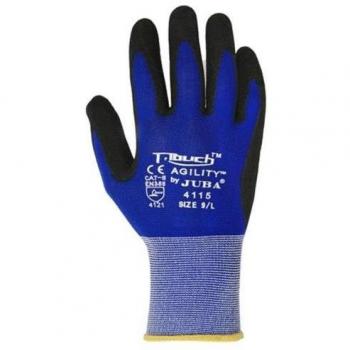 Guante de Nitrilo PU Azul/Negro Talla 7