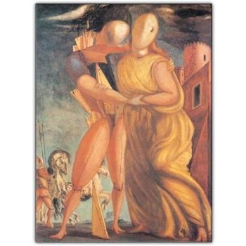 Arte Moderno De Chirico, Hector y Andrómaca, Panel Decorativo, 53x72 cm