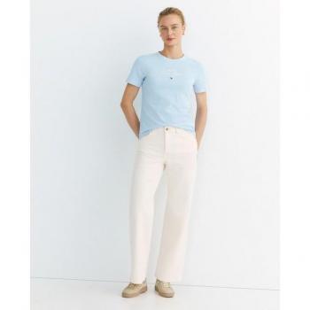 Top Tommy Hilfiger WW0WW43895 Celeste Taglia Regolare