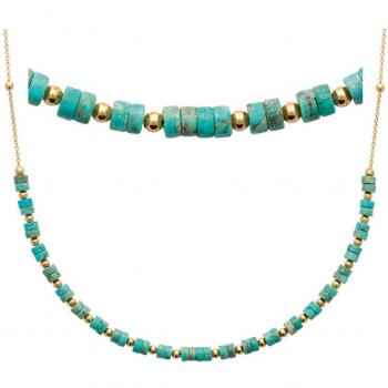 Mineralia Gold Plated Necklace with Turquoise Jasper