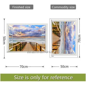 Paisaje Costero 3D: Pegatina para Ventana