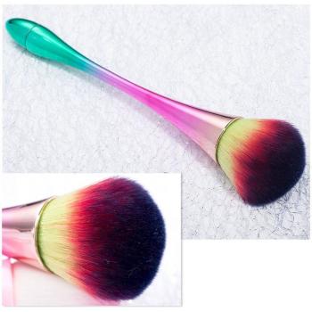Pinceau pour nettoyer la poussière d'ongles, long, 3 couleurs, pour Gel UV