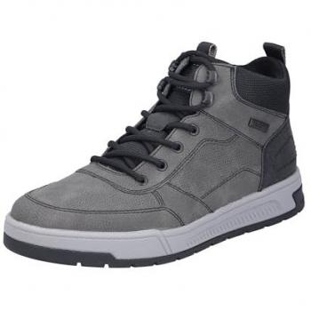 Rieker Sneaker Lederimitat – Herren, Größe 42, grau/ schwarz