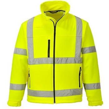 Portwest S424YERXXXL Hi-Vis Classic Softshell Jacket, Three Layer, Regular, Size 3X-Large, Yellow