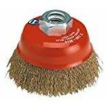 Brosse en acier laitonné ondulé pour meuleuse