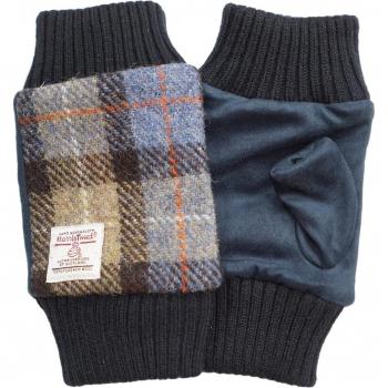 Blue‑Beige ComfortWrap Fingerless Harris Tweed