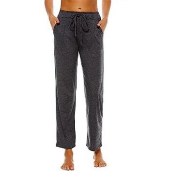 BATHRINS Jogginghose Damen Loose Fit Baumwolle Grau mit Taschen