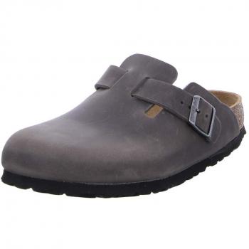BIRKENSTOCK Boston Herren mit Weichbettung Iron Leder schmal Größe 41 EU