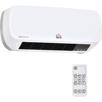 Stufa Ceramica da Parete con Telecomando Temperatura Regolabile Timer 12h