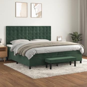 Sommiers à lattes vert foncé 200x200 cm avec matelas en velours VidaXL