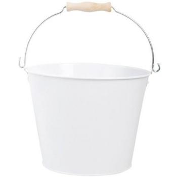 Esschert Zink Eimer, 5 L, mit Henkel, weiß