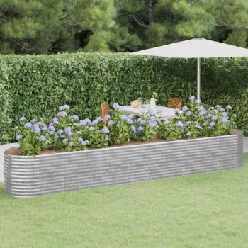 Cama de Jardín Acero Platinado 440x80x68 cm