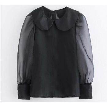 Top de malla negra transparente sexy