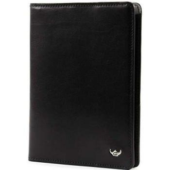 Golden Head Black Leather RFID Passport Wallet