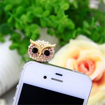 3.5mm Owl Earphone Dust Plug for Apple and Android Devices