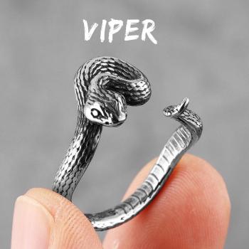 Anillo Punk de Mimbre de Serpiente para Hombre
