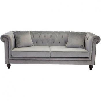 Canapé Moderne 3 Places Velours Gris Clair