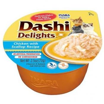 Snack Húmedo para Gatos Inaba Dashi Delights Pollo con Vieira 70 g