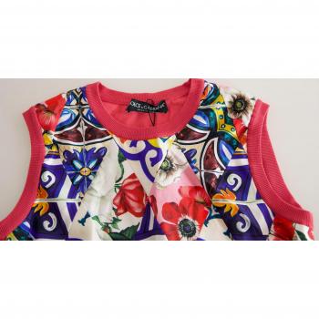 Dolce & Gabbana Floral Print Crew Neck Tank Top